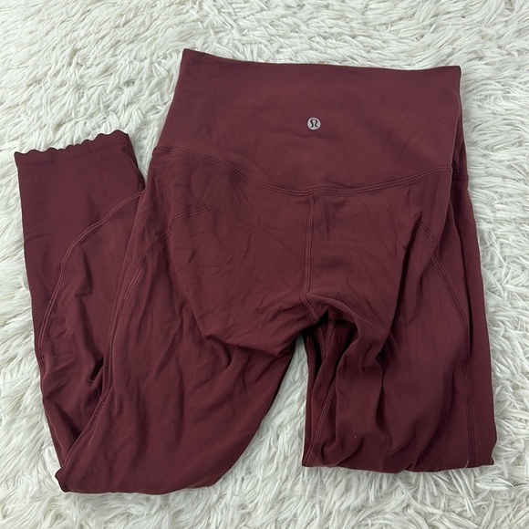 Lululemon Align Scalloped Hem High-Rise Crop 23" Red Merlot - Picture 6 of 6